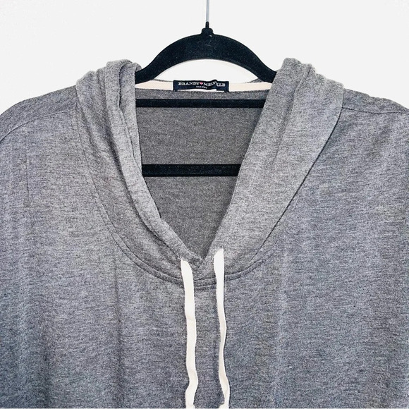 Brandy Melville Layla Dark Gray Hooded Tunic Sweatshirt One Size Women’s - Picture 3 of 12